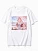 Zero Two Darling In The Franxx Scène de Pique-nique aux Fleurs de Cerisier Cadre d'Anime Graphique T-shirt à Col Rond Manches Courtes