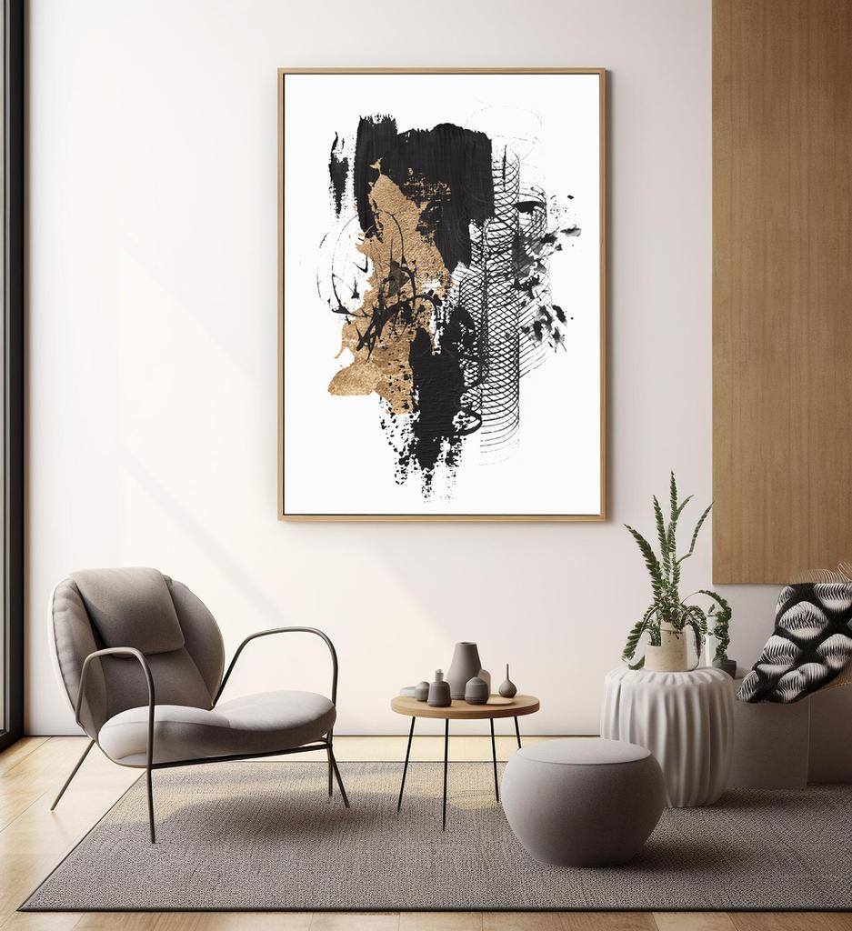 Poster Abstraction Gold Black