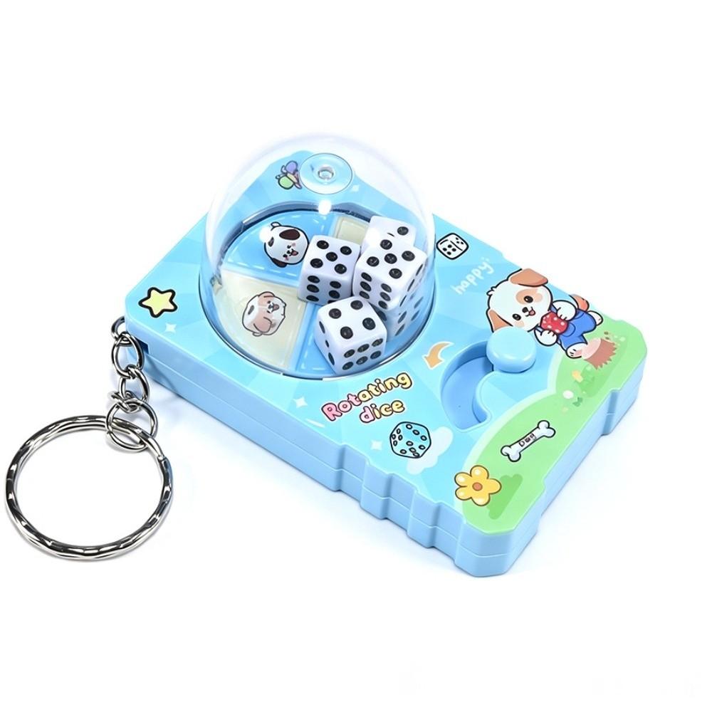 Plastic Cartoon Keychain Press Button Fidget Keychain Cute Rotating Dice Keychain Key Decoration