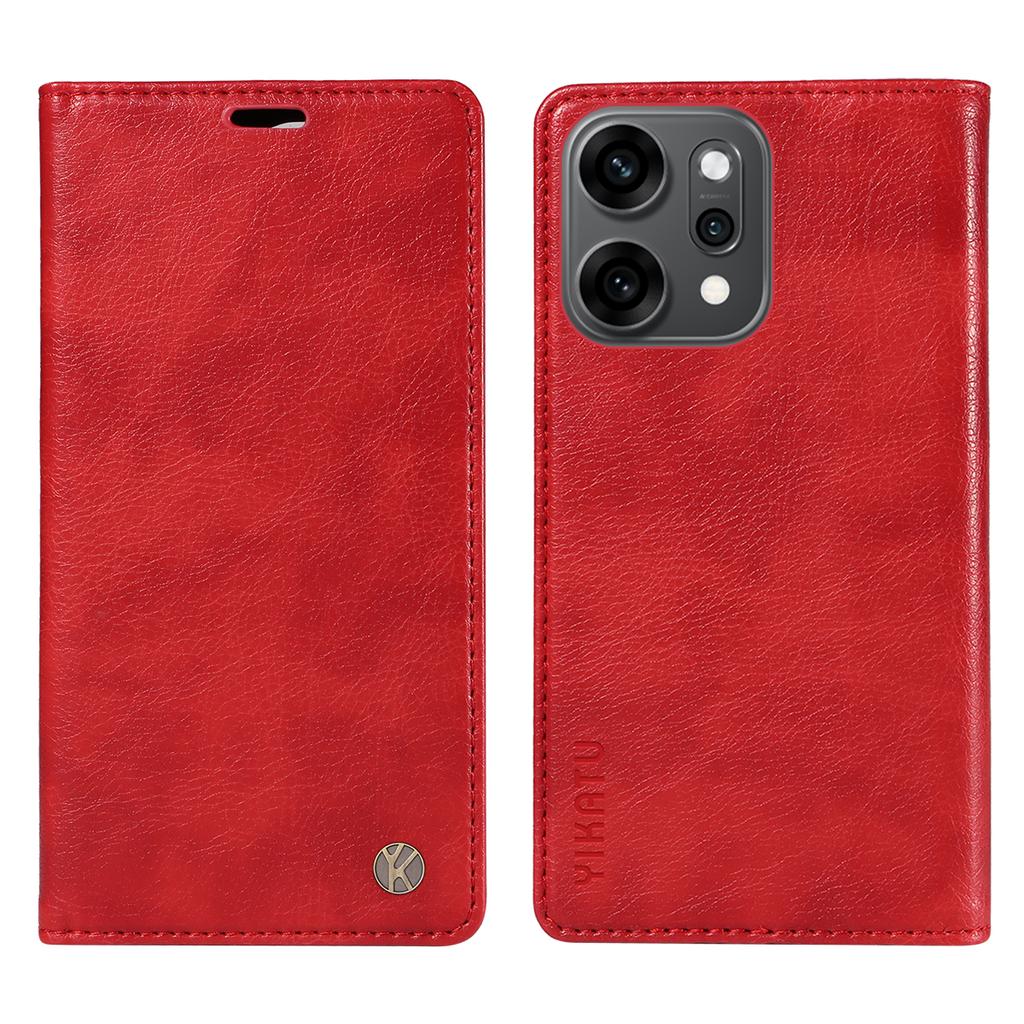 For Oppo Reno14 Pro 5G (China)/Oppo Reno14 Pro 5G (Global) Wallet Case YIKATU YK-006 Magnetic Closure Leather Phone Cover Litchi Texture