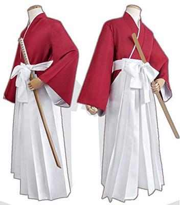 Naar Hitokiri Battosai Wanderer Cosplay Maat LL "Direct leverbaar" [Lavendel] Kostuum, Kimono,