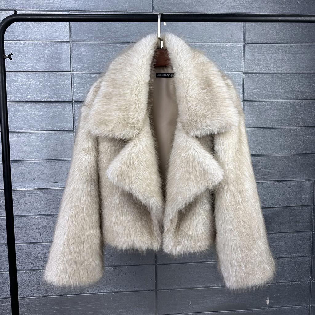 Imitation Red Fox Tokaza Fur Fluffy Coat Women's Imitation Fur Loose Suit Collar Winter Short Women's Coat