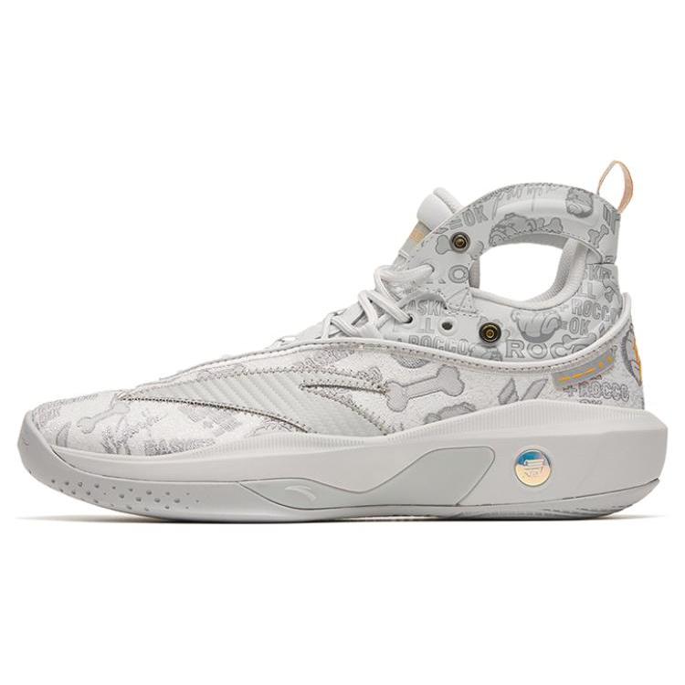 New Anta KT8 Cushioning Anti Slip And Wear Resistant High Top Basketball Shoes Light Gray 112311101-4