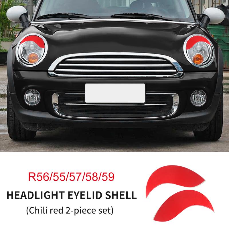 ABS Glänzend Und Matt Schwarz Farbe Wütendes Augenlid Für MINI Cooper F65 F66 F54 F55 F56 F57 R55 R56 R57 R58 R59 Auto-Scheinwerferaufkleber