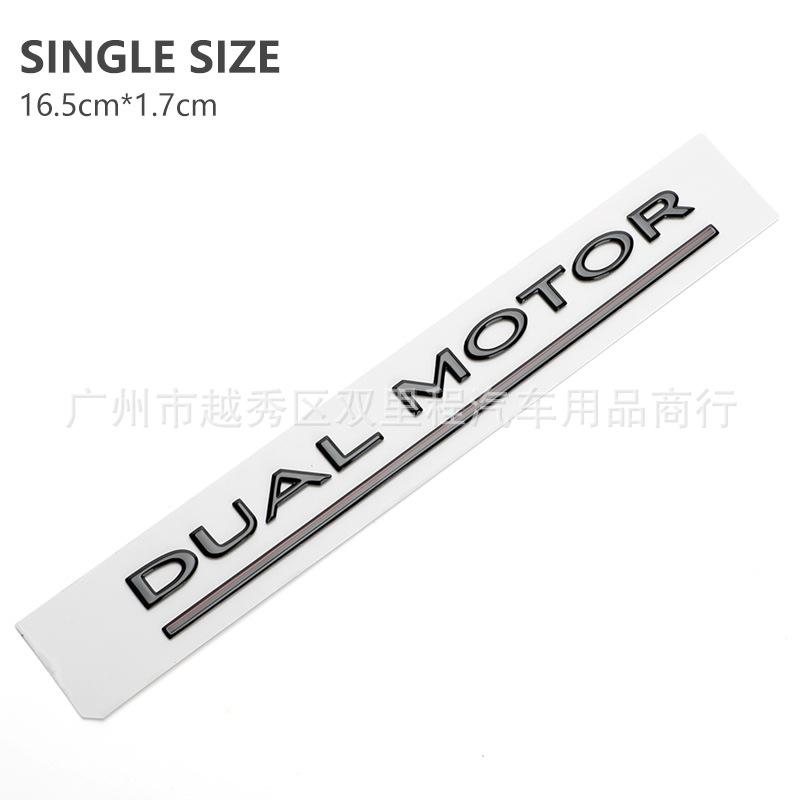For Tesla Model 3 Y S X DUAL MOTOR Emblem 3D SPACX emblem Accessories Underlined Letters Logo Performance Badge Trunk Sticker