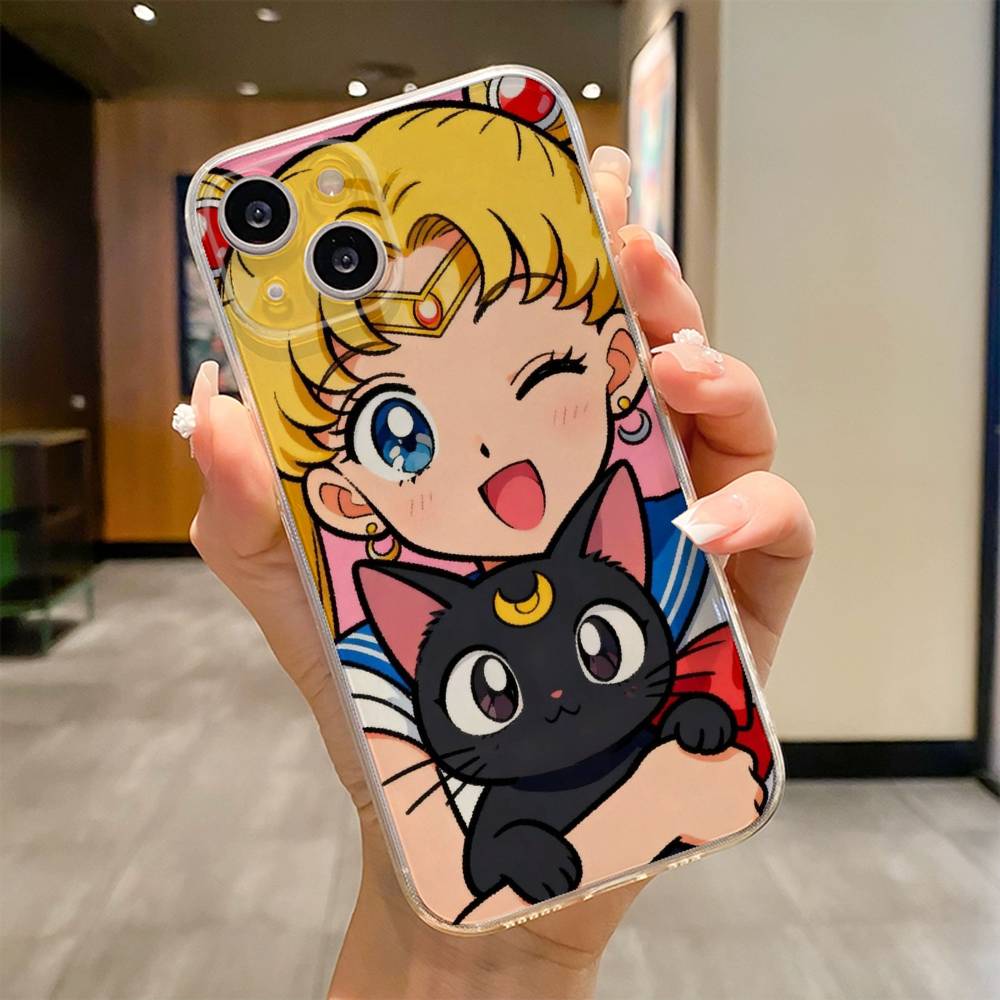 Custodia per Telefono Cartone Animato S-Sailor M-Moons Per iPhone 17 16e 16 15 14 13 12 11mini Pro Max X XR XSMAX 8 7 Air Plus Copertura Morbida