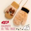 Knitted cartoon bag finger fleece thickened warm neck hanging boys and girls winter outdoor cold play snow gloves children's models