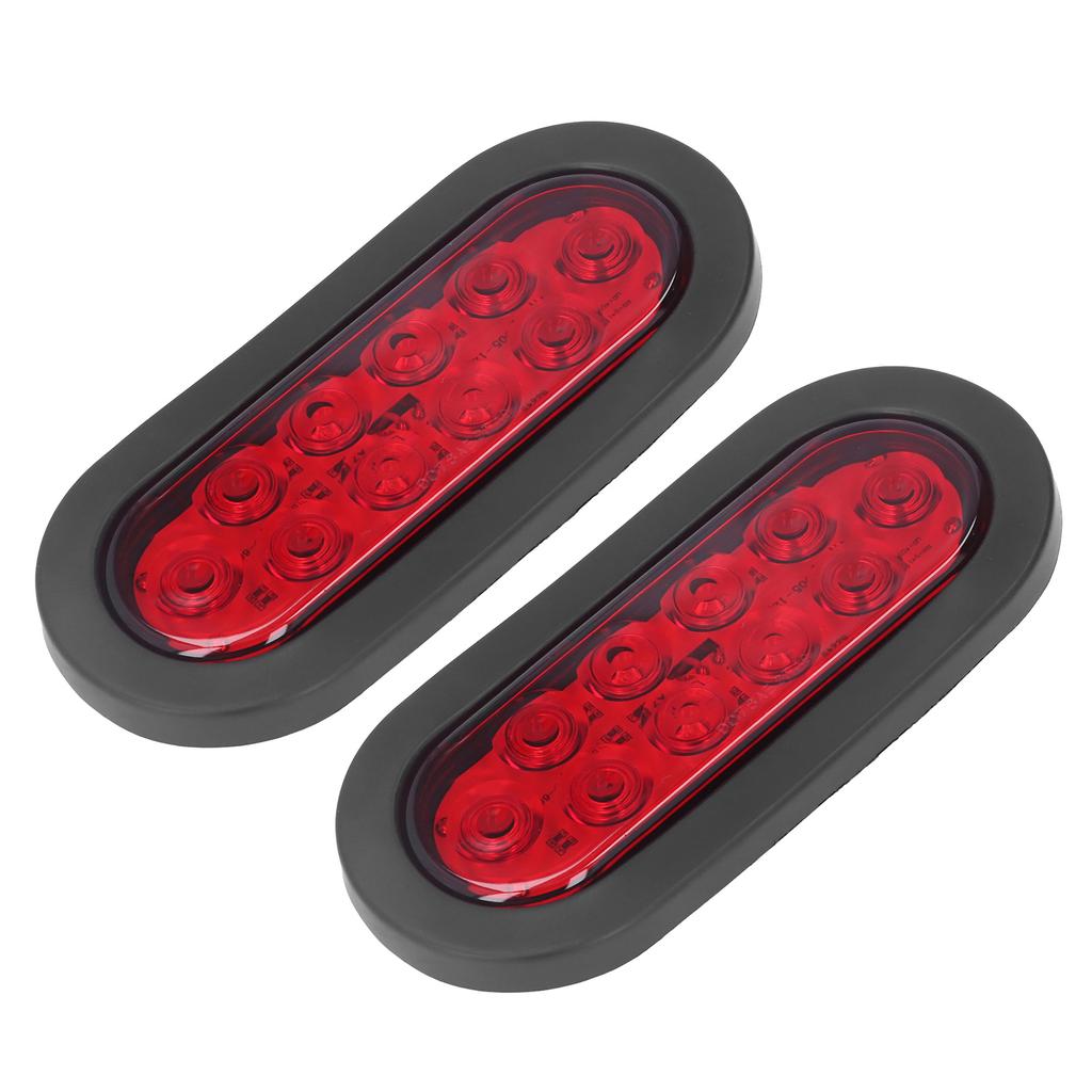 2pcs LED Marker Tail Light Waterproof Oval Red 12V Rear Turn Signal Stop Lamp for Truck Boat
