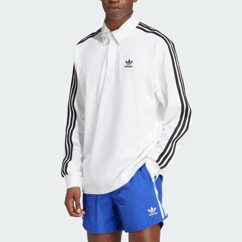 Adidas Adicolor Rugby Polo Shirt White Men Streetwear IZ2459