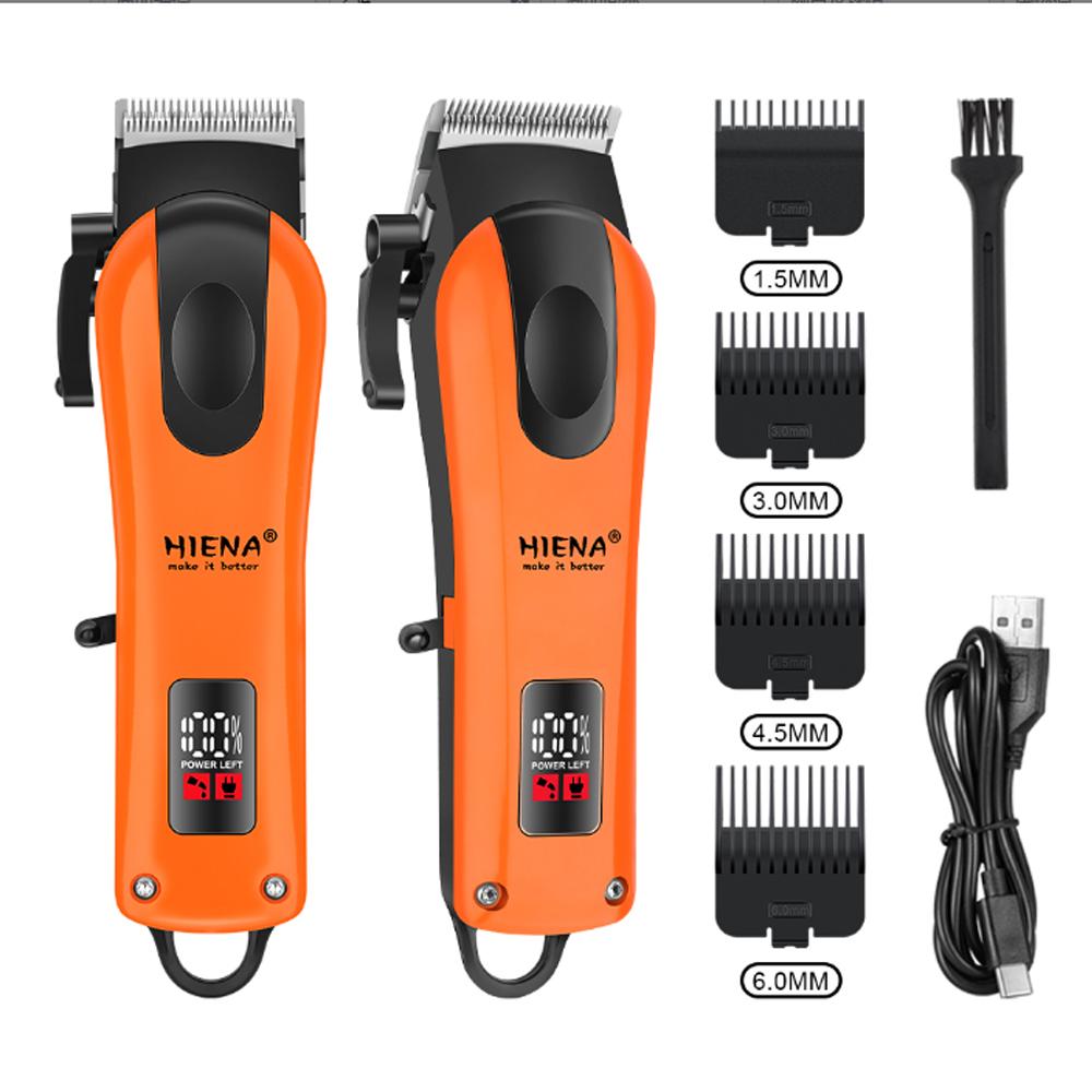 

HIENA Professional Hair Clipper Hair cutting machine Rechargeable Hair Clippers Blade Cordless Electric Hair Trimmer Men Barber помаранчевий