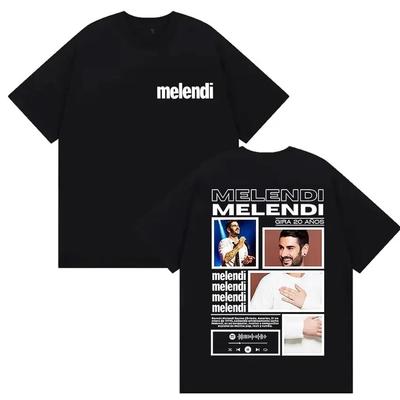 Rapper Melendi Tour 2026 Album Merch T-Shirts Herren Vintage Gothic Oversized Baumwoll-T-Shirt Y2k Mann Hip Hop Punk Tees Streetwear