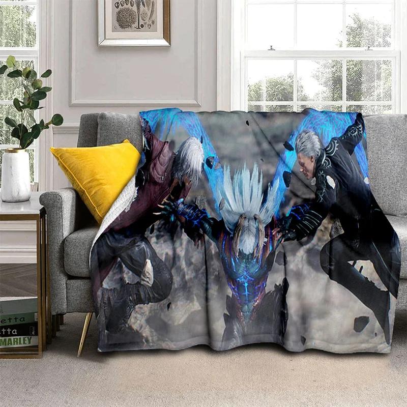 3D DMC Game D-Devil May Cry Gamer Blanket,Soft Throw Blanket for Home Bedroom Bed Sofa Picnic Travel Office Cover Blanket Kids