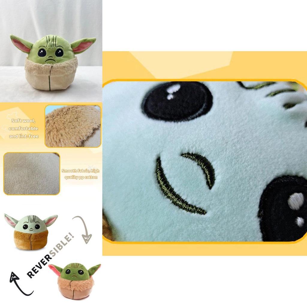 Adorable Double-sided Baby Yoda Plush Toy For Kids With Soft Crystal Fabric