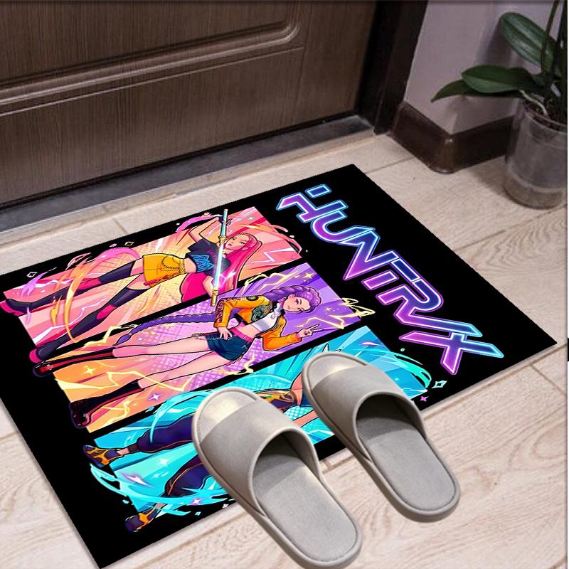 KPop Demon Hunters Pattern Rug, Indoor/Outdoor Mat, for Picnic, Gameroom, Bedroom, Office, Living Room, Home Decor Carpet, Birthday Gift