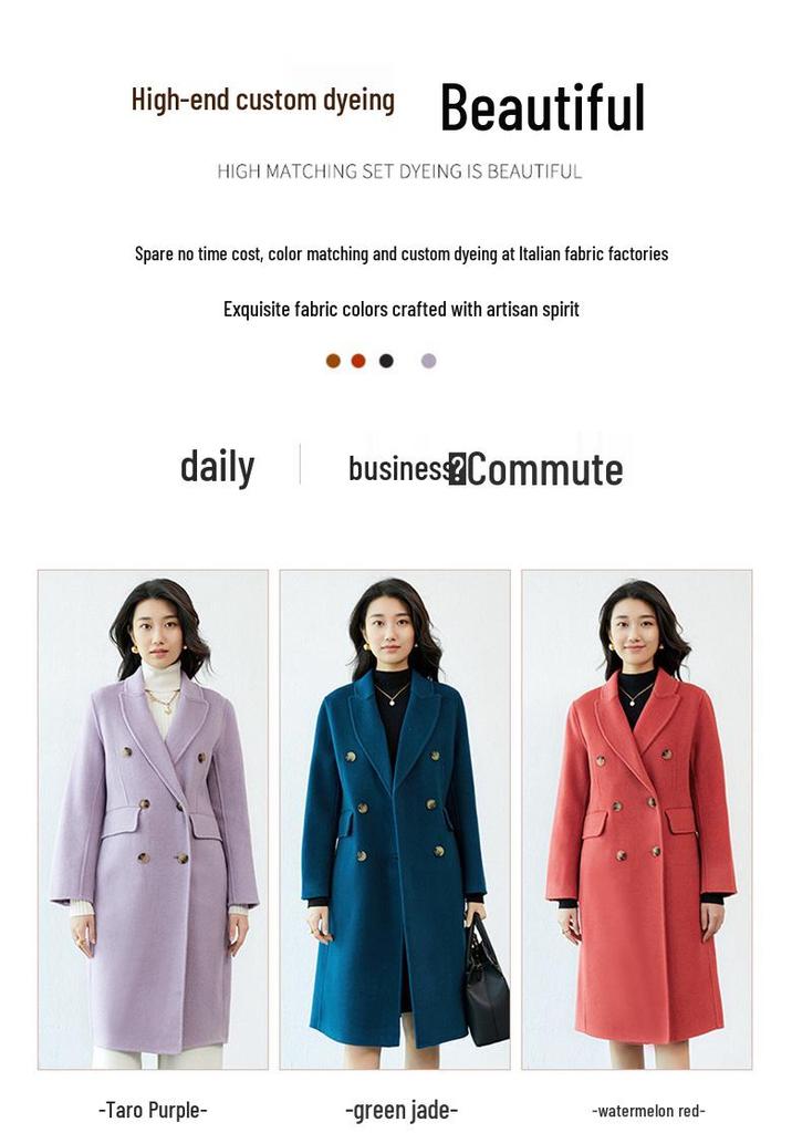 2024 Women's Mid-Length Double-Sided Wool Coat - Autumn/Winter Collection