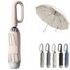 Ring Buckle Umbrella Ring Buckle Portable Folding Umbrella Automatic Sunshade Umbrella Rain or Shine Beige