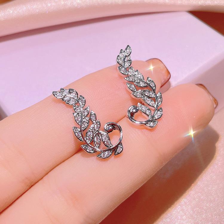 Jewelry Micro Diamond Earrings Necklace Love Zircon Ring Femininity Three-Piece Set
