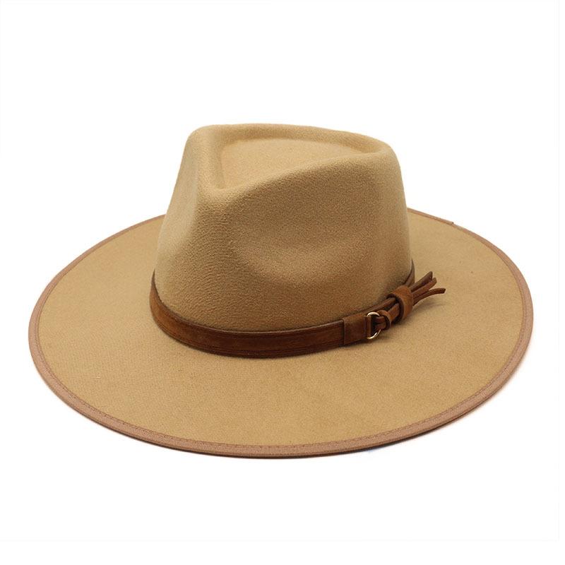 

Felt Hat, Woolen Top Hat, Water Drop Top, Hemmed Men S And Women S Jazz Hats M（56-58cm） верблюд
