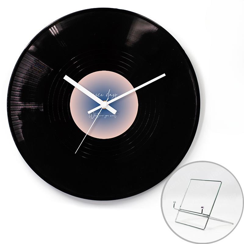 Sonnenuntergang Schallplatten Wanduhr Hochwertiges Ornament Haus Retro Uhr Ständer DIY Uhr Café Wohnzimmer Atmosphäre Dekoration