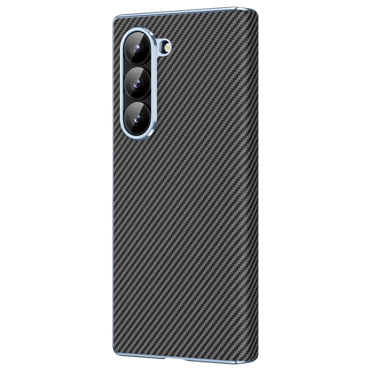 

For Samsung Galaxy Z Fold6 5G Case Leather+PC Phone Cover with Hinge Protection Black