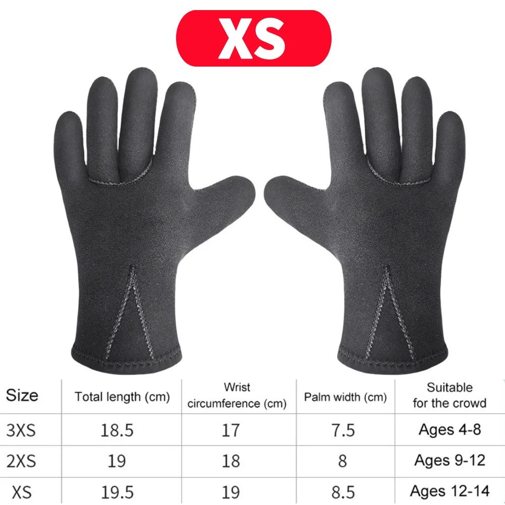 3mm Neoprene Kids Diving Gloves Wetsuit Water Gloves Outdoor Fishing Gloves for Scuba Diving Snorkeling Surfing Spearfishing