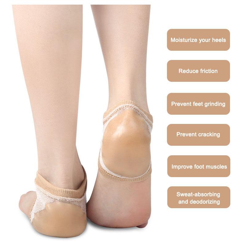 Gel-Fersensocken für Fußfeuchtigkeitspflege, Schutzhülle, Linderung von Plantarfasziitis, Schmerzkissen, Füße, Anti-Riss-Einlagen, Abdeckung