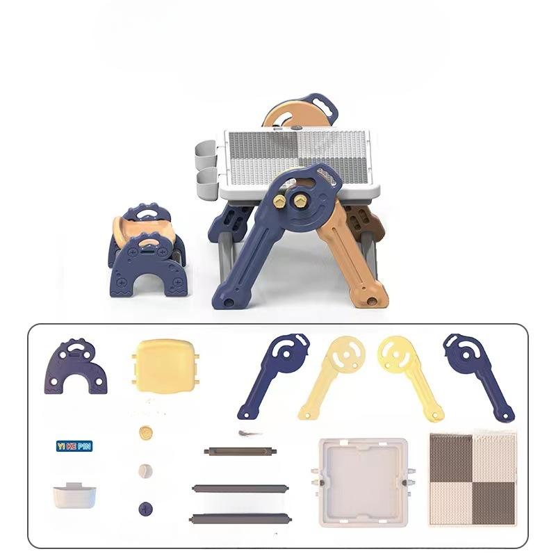 Children's Multifunctional Building Block Table Foldable Drawing Board  Ever-changing Boy Toy Table  Educational Baby Girl Table and Chairs