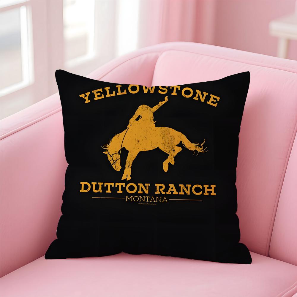 Western Drama Hit Y-Yellowstone Cushion Cover Pillow Case Soft Friendly Fabric & Concealed Zipper