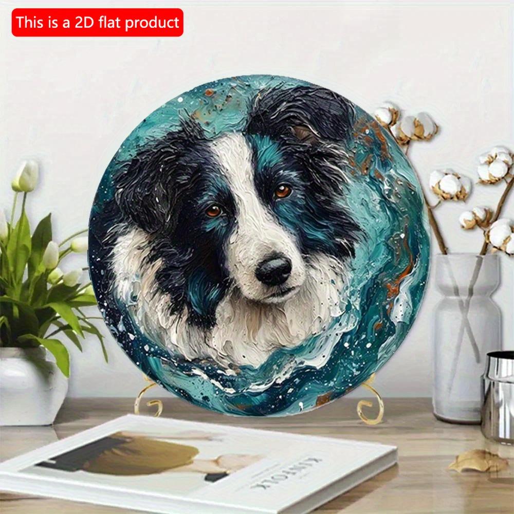 

2d Flat 20*20cm, Funny Cute Dog Gift, Theme Round Wooden Sign, Art Wooden Wall Decorative, for Home, Kitchen, Garden, Bedroom, Bar Decor. 20*20cm