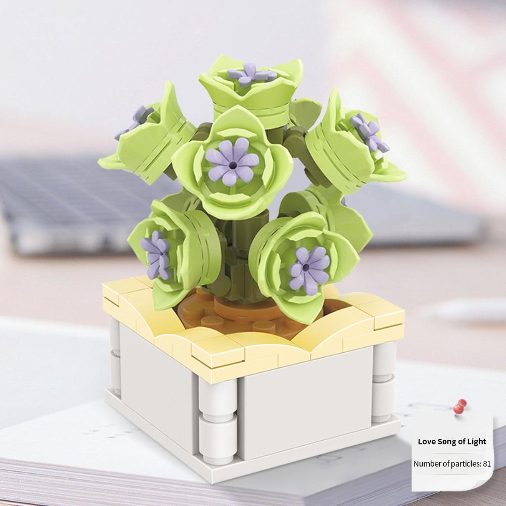 Plante la ghiveci Suculente Flori Blocuri de construcție Bonsai Asamblare Kit Cărămizi Decorare Cadouri de ziua de naștere Pentru Jucărie pentru copii