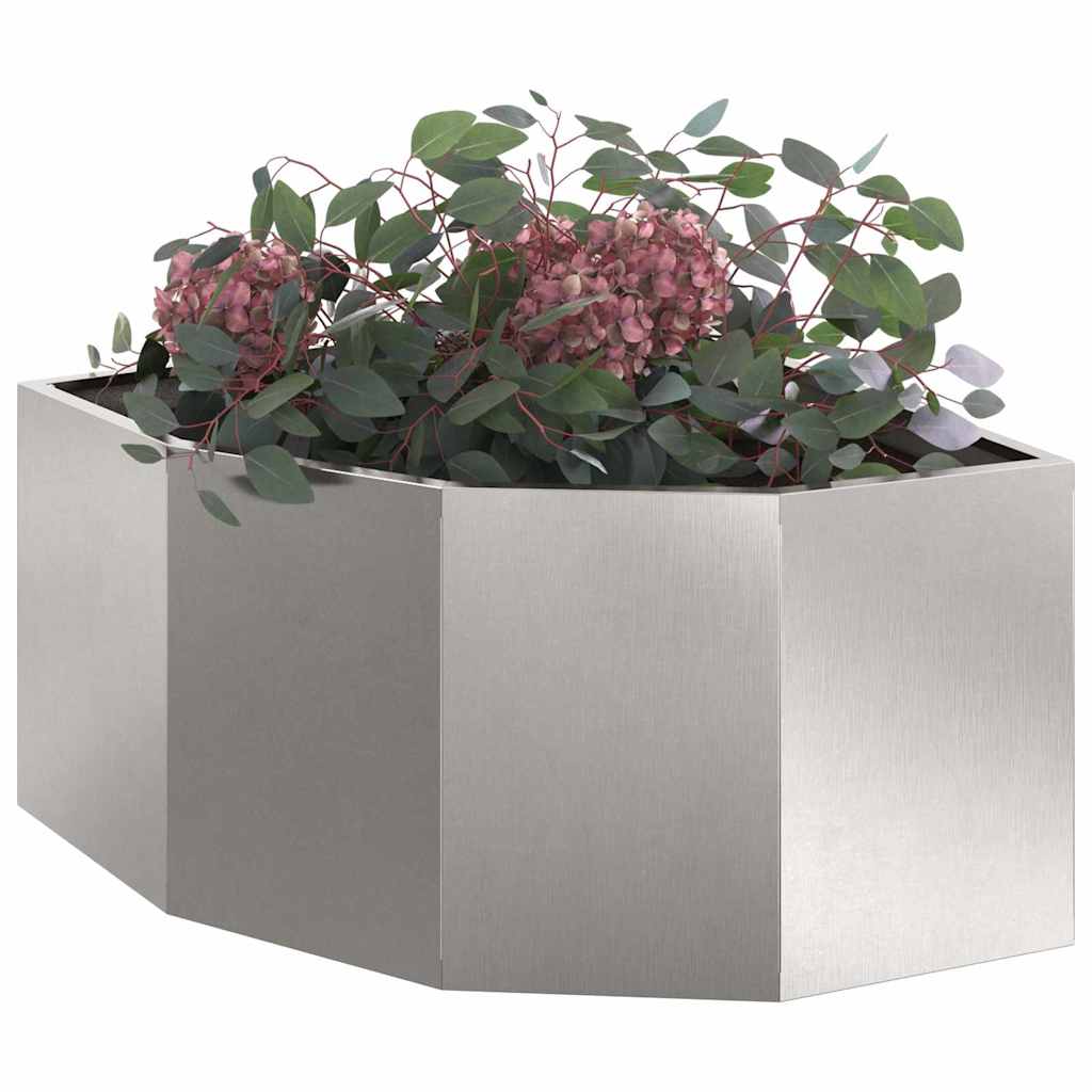 Corner Planter Silver 60 X 60 X 35 Cm Stainless Steel