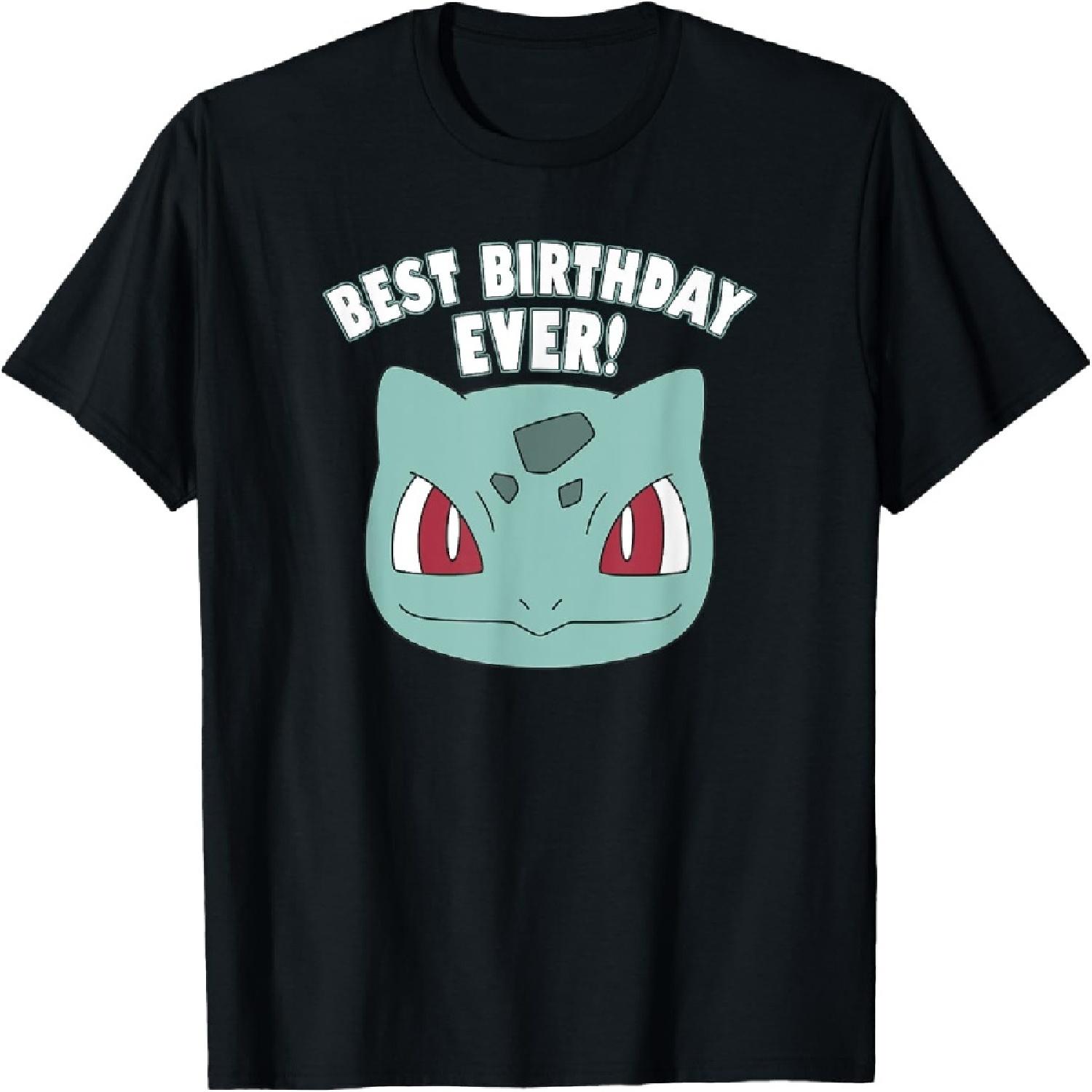 Pokémon Birthday Bulbasaur Big Face Best Birthday Ever! T-Shirt XXXXXL разноцветный