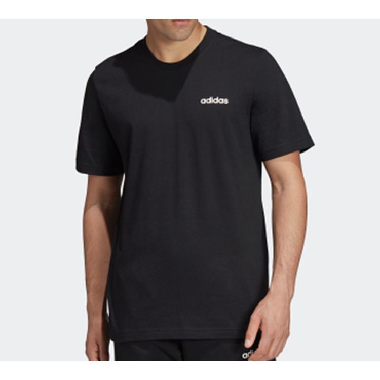 Adidas T Shirts Men's Black Crew Neck Moderate Straight Fit DU0367