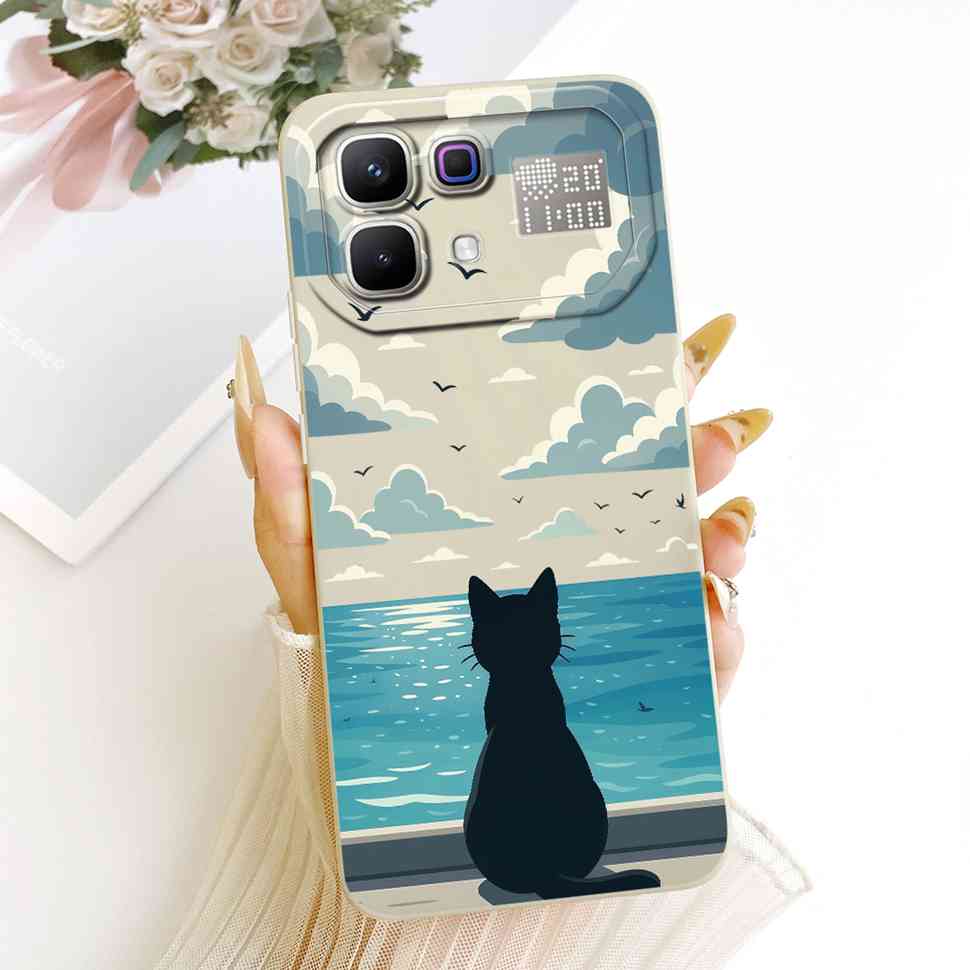 New For Infinix Note 60 Pro 5G X6878 Case Paint Cat Flowers Silicone Cover For Infinix Note 60 5G 6.78" X6879 Phone Cases Bumper