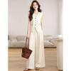 Two Piece Set of Old Money Style Vest Wide Leg Pants