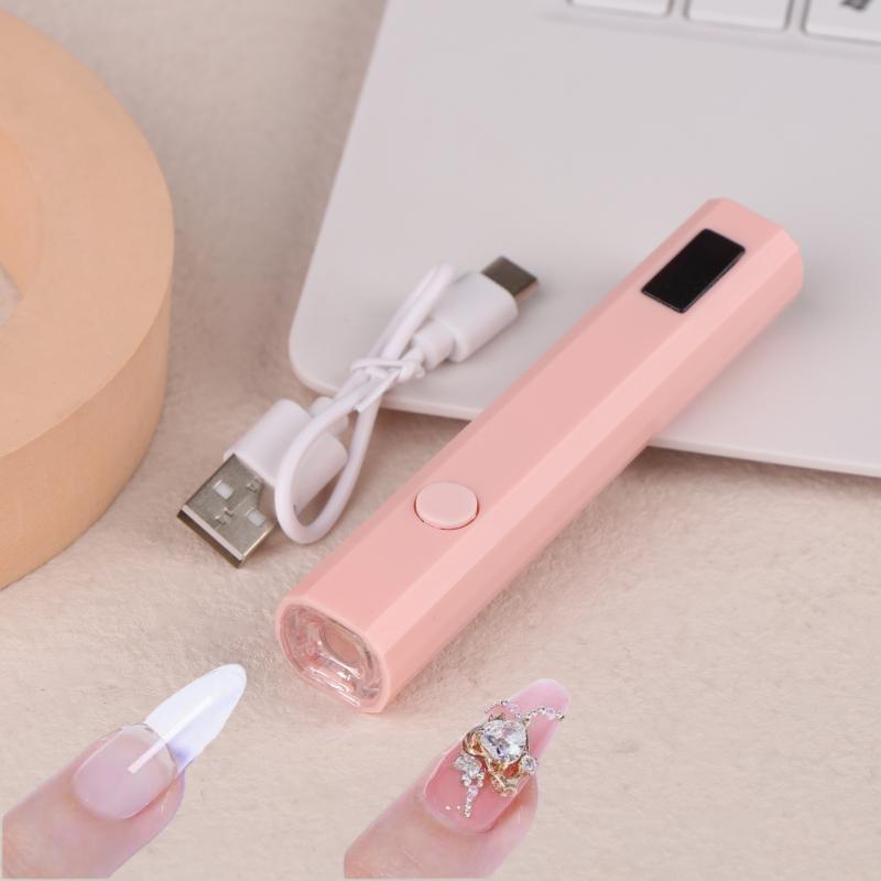 1 Set Chargeable Nail Dryer Machine Uv Led Nail Lamp Timing Display Handheld Mini Nail Lamp Family Quick Dry Flashlight Pen