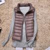 New Down Vest Women's Stand-up Collar Light and Short Vest Liner Large Size Autumn and Winter Women's Clothing Trend