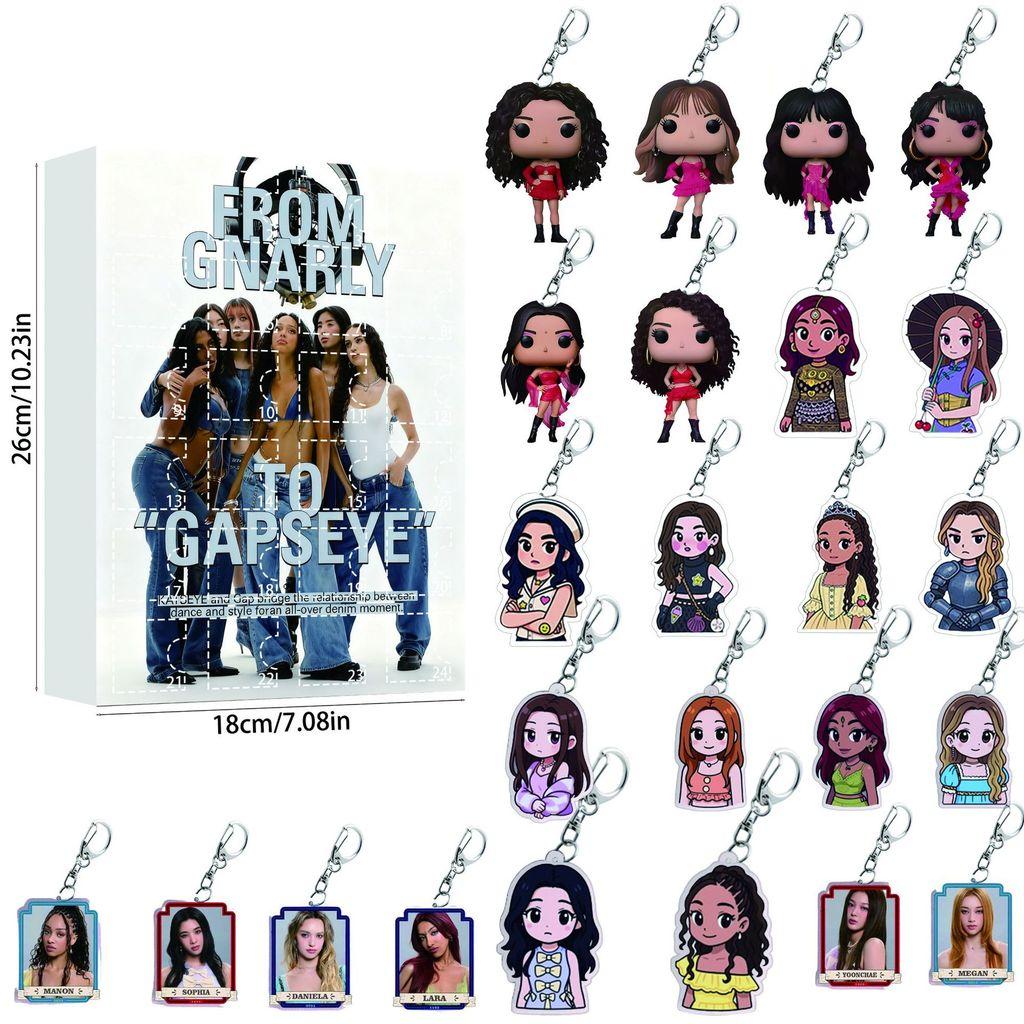 Katseye Christmas Blind Box Keychain Set With Acrylic Figures For Gift Giving