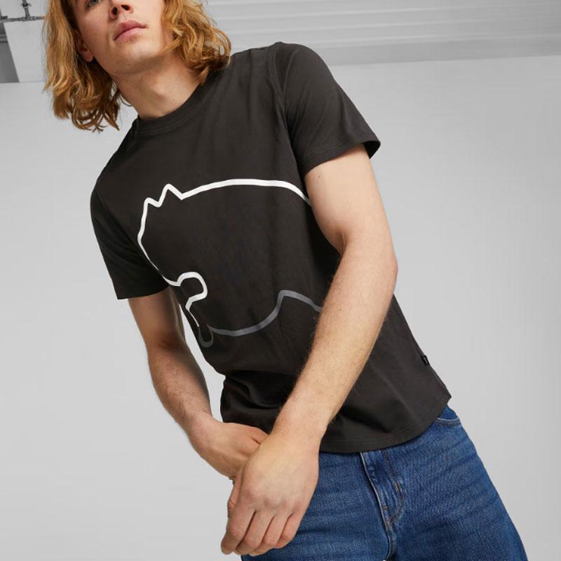 Puma Men's Black Crew Neck T-Shirt With Minimalist Gradient Graphic Print 680275-01