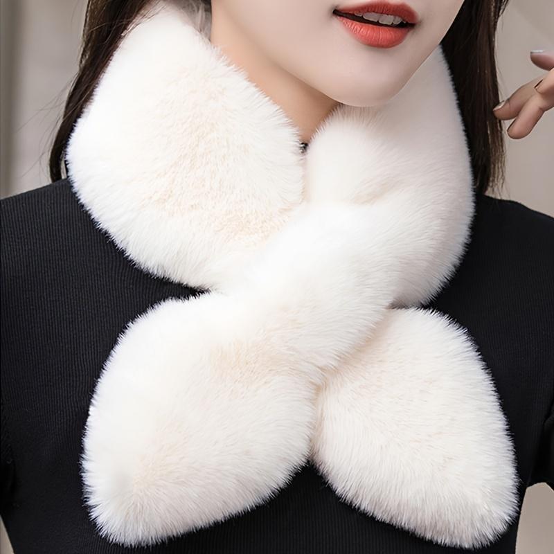 

Толстый меховой шарф с перекрестием: ультрамягкий плюшевый материал для непревзойденного комфорта, утолщенный дизайн для повышенного тепла, эффективная защита шеи