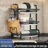 Multifunctional Kitchen Dish Rack: Countertop Draining Rack with Chopstick and Knife Holder for Dish Cabinets