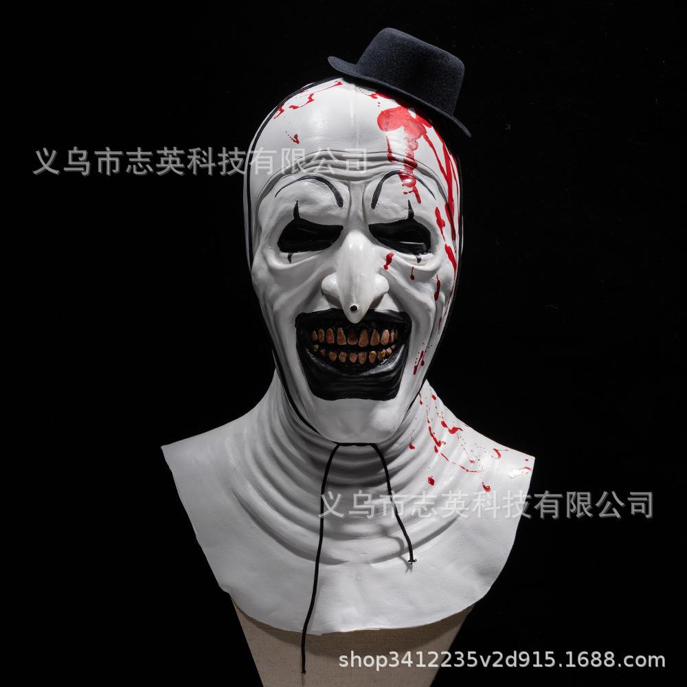Best-selling Terrifying Clown Mask, Hat, Clown Headgear for Halloween Masquerade Horror Cos Props