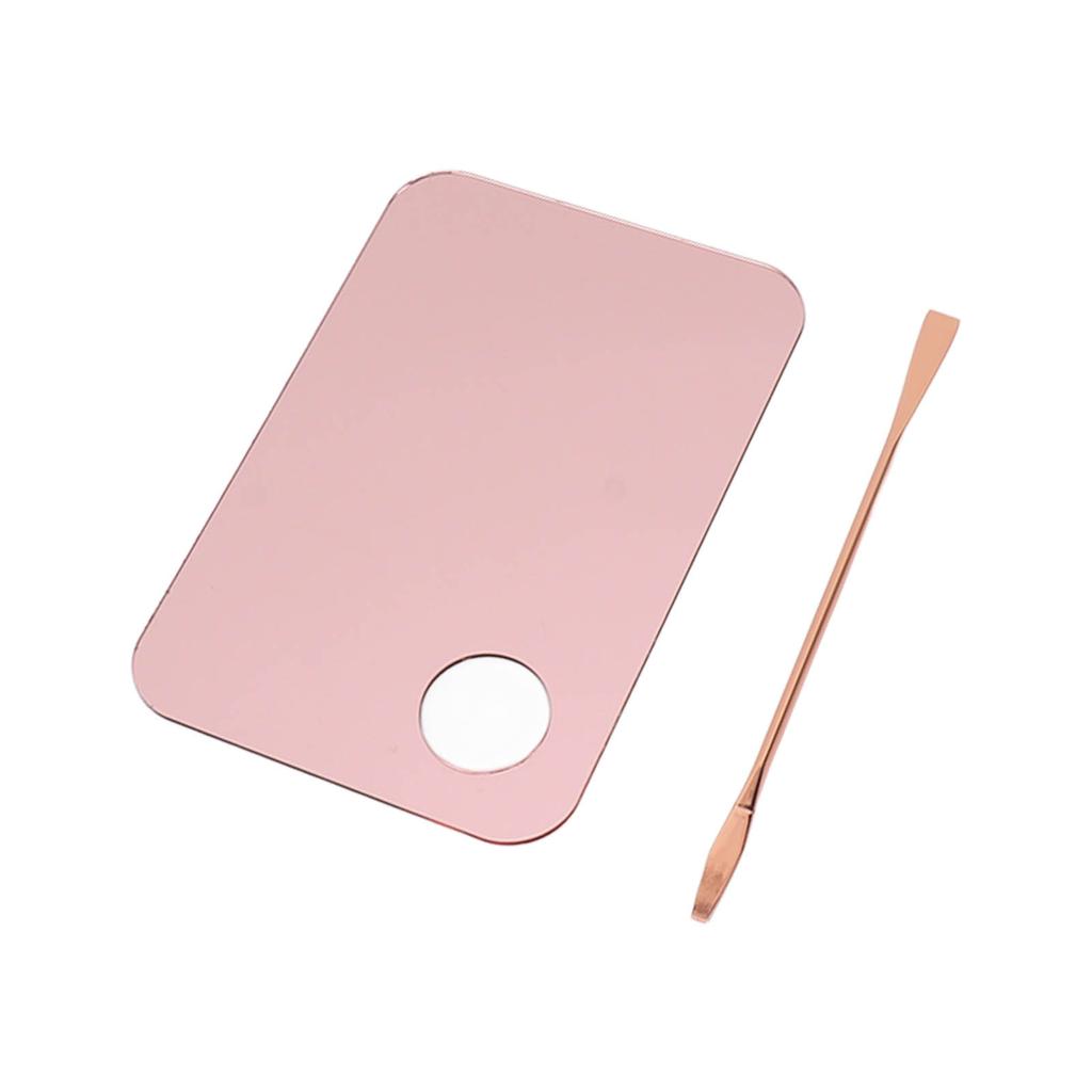 Rose Gold Foundation Mixing Tray Spatula Set Foundation Holder Plate Makeup Nail Art Palette