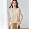 Srcr 19 Momme Silk Two-Piece Look Short-Sleeve T-Shirt