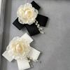 1Pc Pearl Women Rose Flower Casual Party Accessories Mother's Day Gift Botanical Pins Brooches Fabric