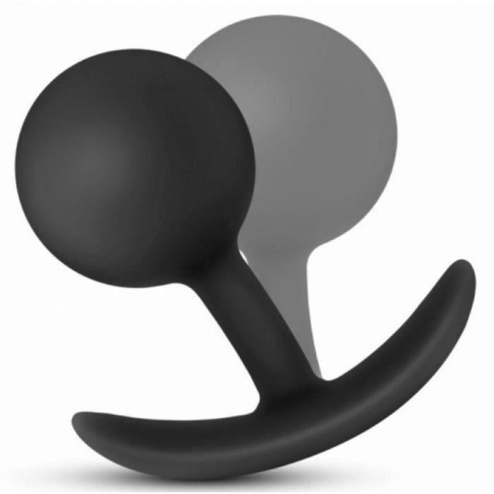 Plug Anal - HARNAIS - Vibra Ball - 7cm Longueur Insérable - 4.3cm Largeur - Silicone Noir