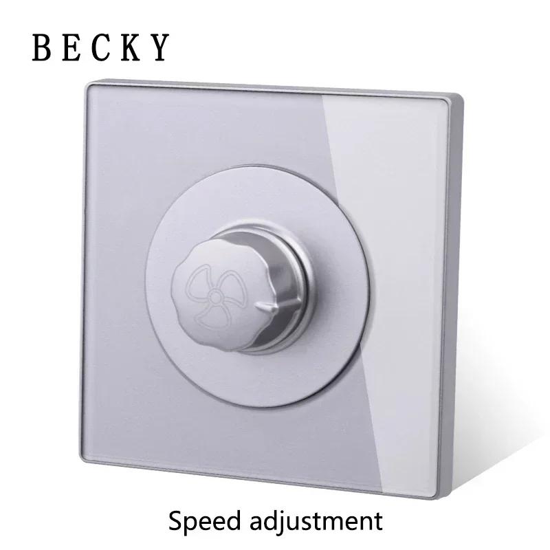 Gray Glass Wall Square Switch Panel EU UK Standard 16a Socket Large Panel Wall Light Switch Usb TypeC Socket Net TV Tel Socket