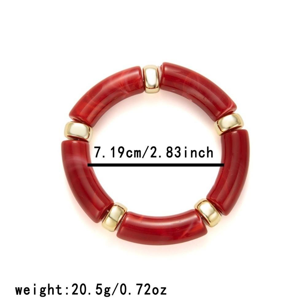 Curved Design Stone Grain Bracelet Multicolour Charm Bracelet Fashion Bamboo Pipe Bracelet  Women