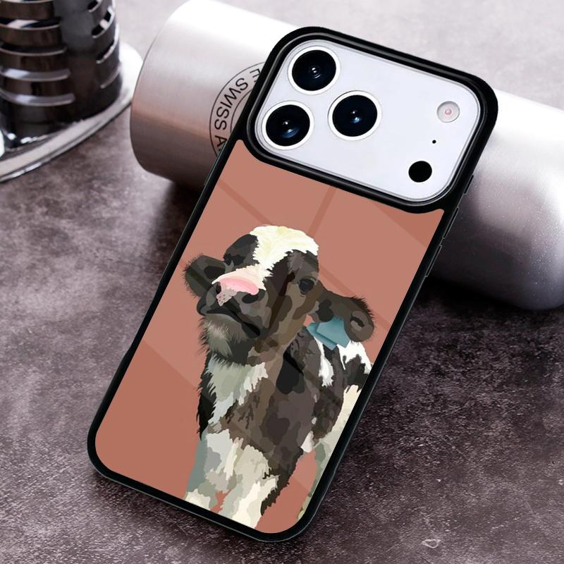 Animal Cattle Cow Watercolor Phone Case For iPhone 17 16 15 14 13 12 11 Pro Max Plus 17Air Soft Silicone Cover