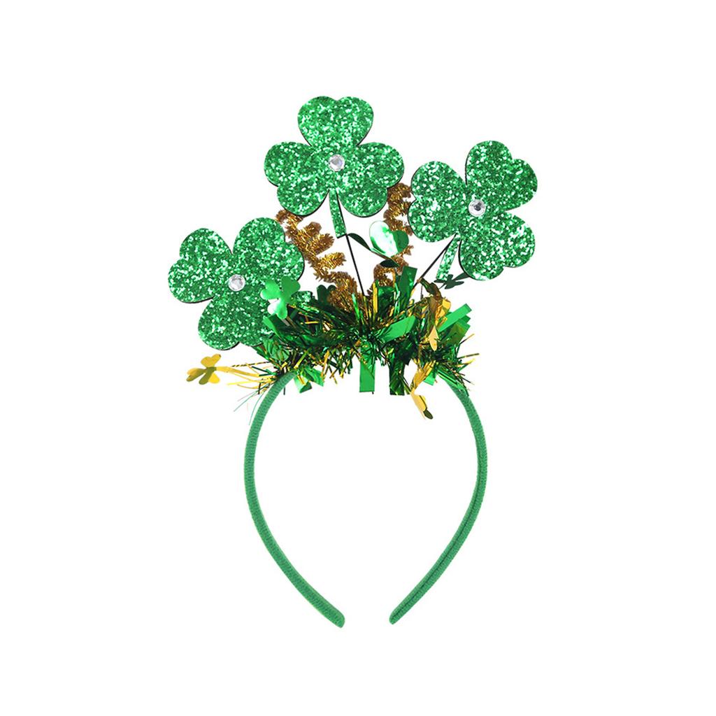 StPatricks Day HairHoop for Irish National Day Celebration Glittering Powder Headband for Theme Party Festival Gathering